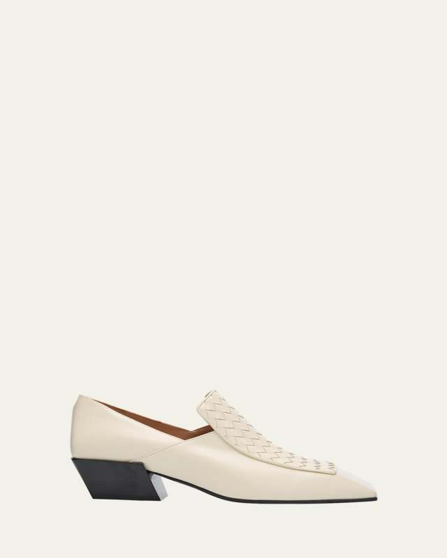 Okinawa Intrecciato Calf Leather Loafer Pumps